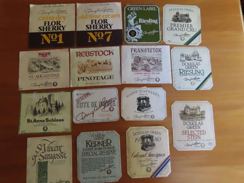 Wine Labels -15 Vintage Douglas Green Wine Labels