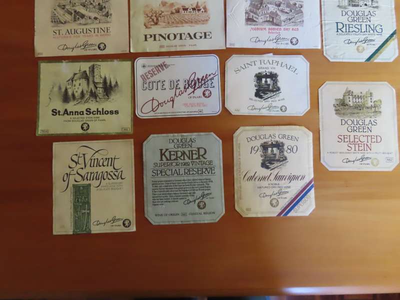 Wine Labels -15 Vintage Douglas Green Wine Labels