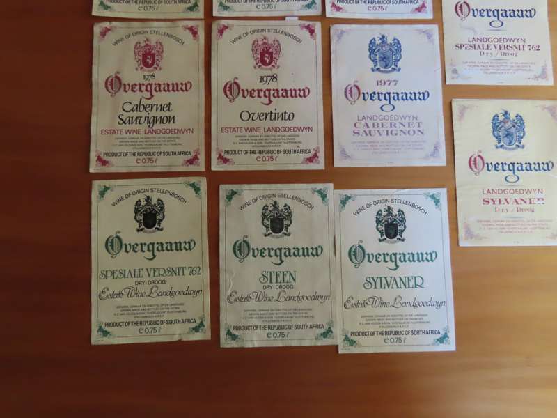 Wine Labels -11 Vintage Overgaauw Wine Labels