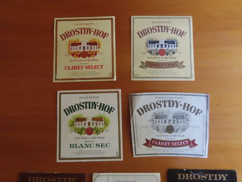 Wine Labels -7 Vintage Drostdy Hof Wine Labels