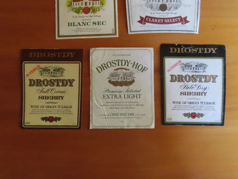 Wine Labels -7 Vintage Drostdy Hof Wine Labels