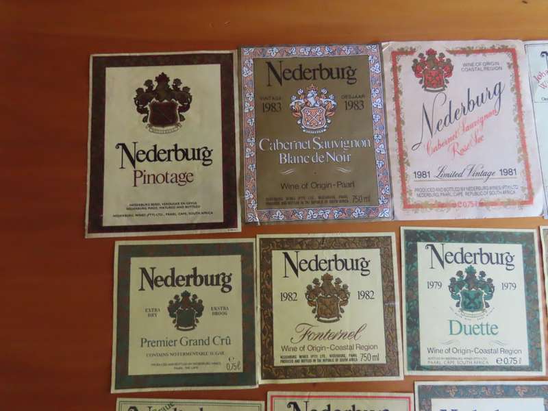 Wine Labels -21 Vintage Nederburg Wine Labels