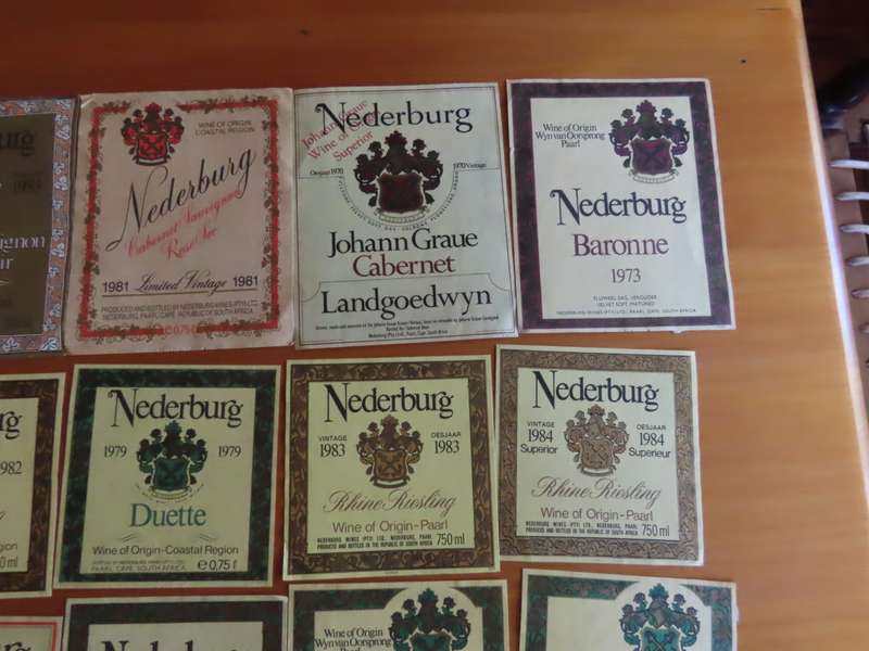 Wine Labels -21 Vintage Nederburg Wine Labels