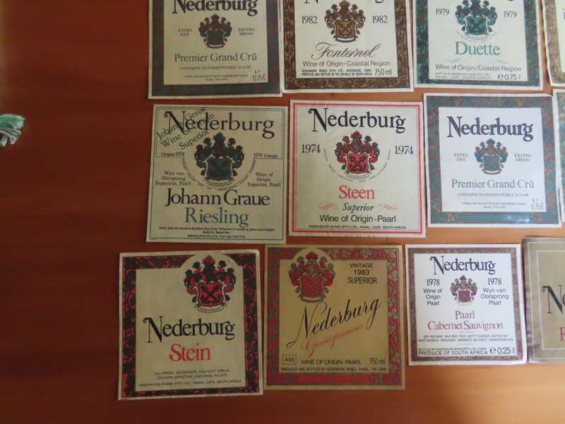Wine Labels -21 Vintage Nederburg Wine Labels