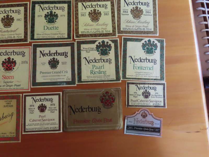 Wine Labels -21 Vintage Nederburg Wine Labels