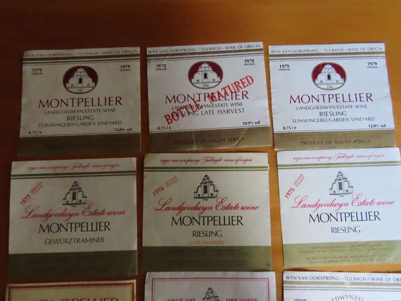 Wine Labels -12 Vintage Montpellier Wine Labels