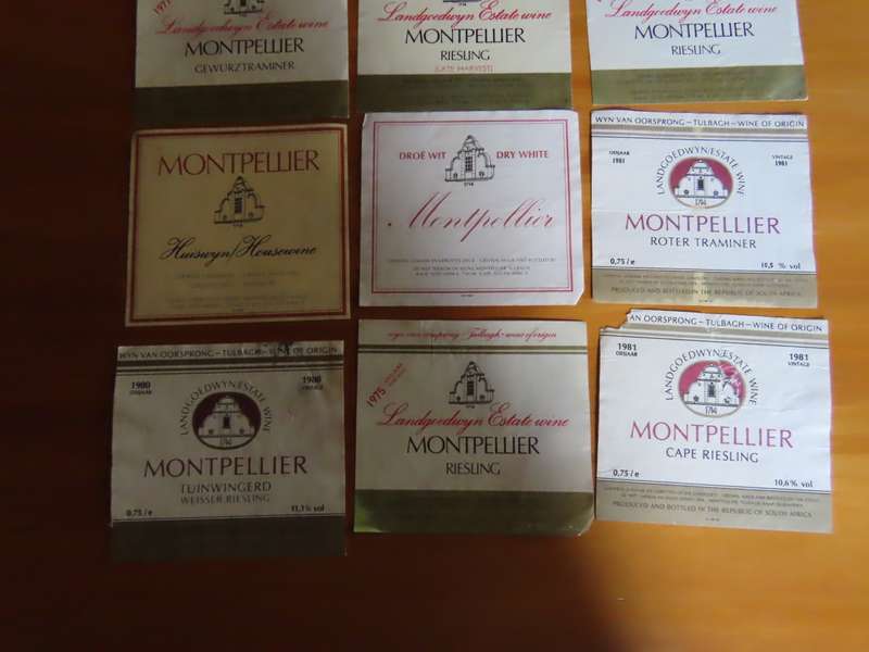 Wine Labels -12 Vintage Montpellier Wine Labels