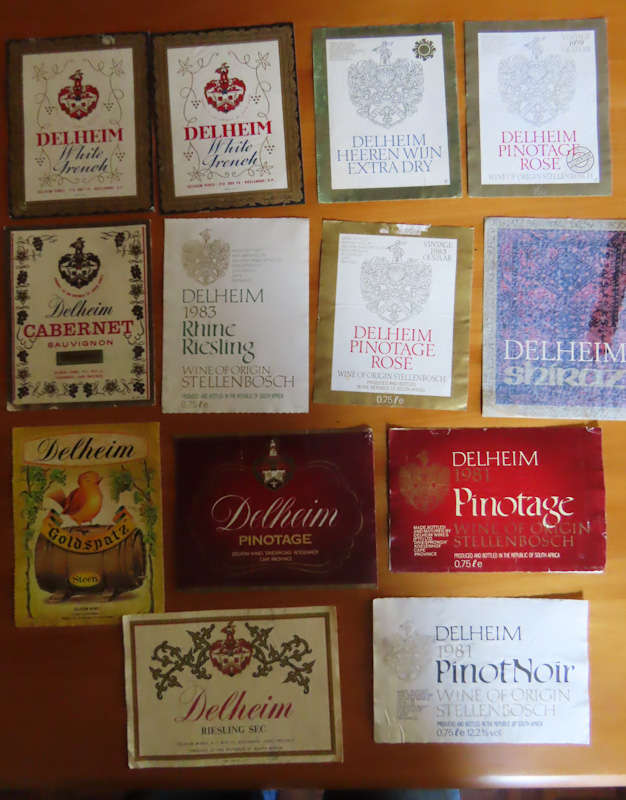 Wine Labels -13 Vintage Delheim Wine Labels
