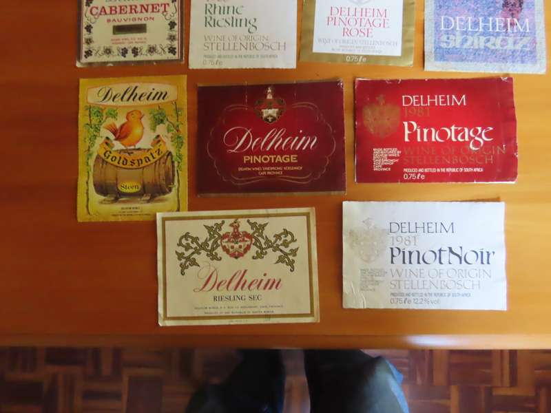 Wine Labels -13 Vintage Delheim Wine Labels