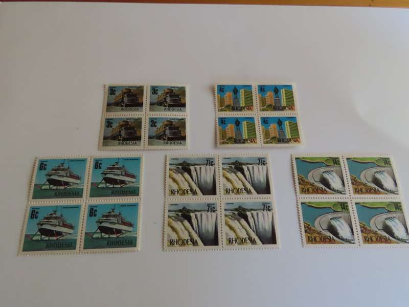 Rhodesia - 1 January 1973 Additional Values in Blocks of 4 MNH