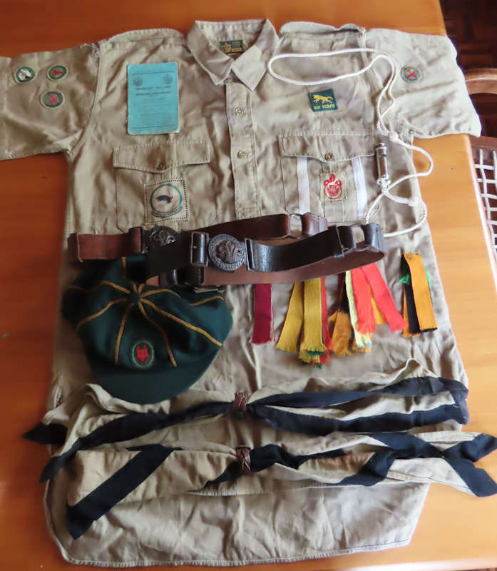 Boy Scouts - Job lot of Vintage items including Shirt, 2 Belts, Cap, Scarves and others