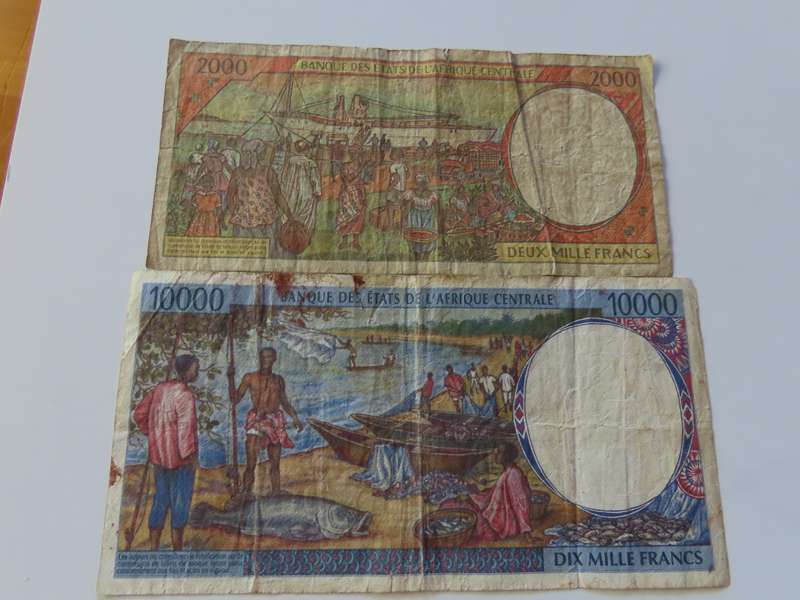 Gabon- Banque Des Etats De L'Afrique Centrale - 2 Bank Notes 2,000 and 10,000 Francs