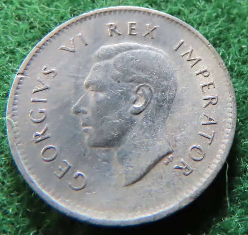 South Africa -.800 Silver Coin 3d - 1944