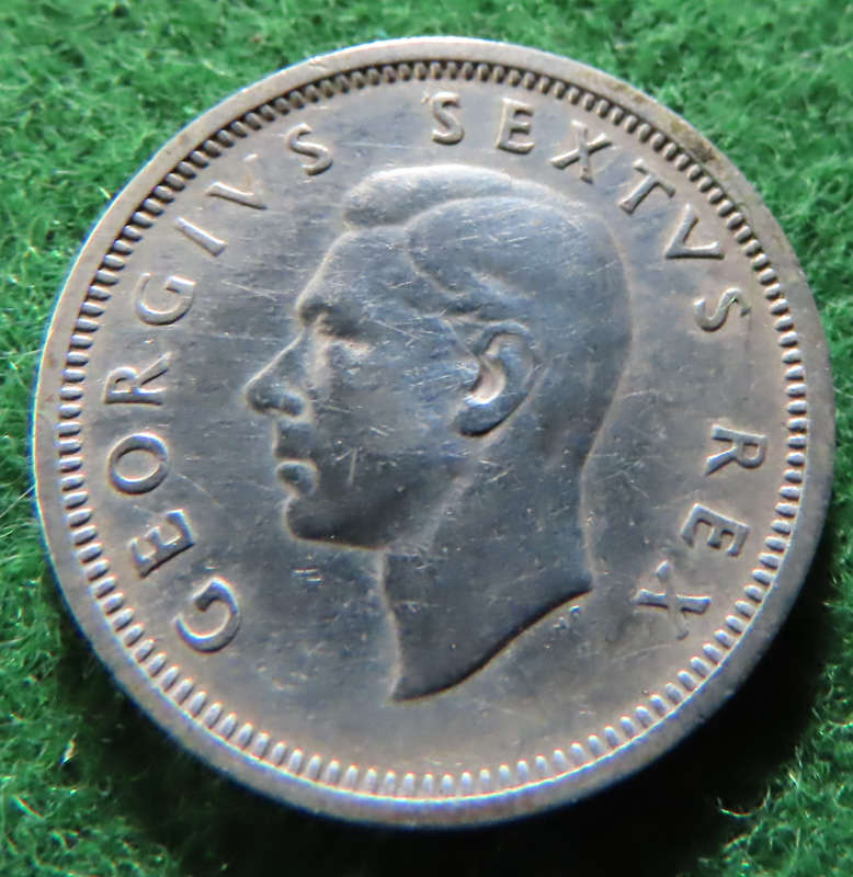 South Africa -.800 Silver Coin 6d - 1948