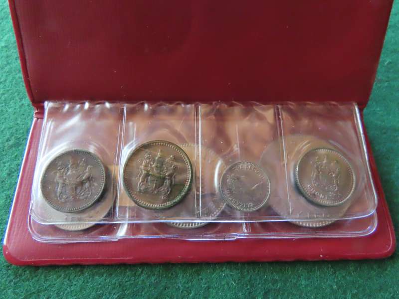 Rhodesia - Coins Of Rhodesia 1975 Set with 1c and 20 c 1977 5c 1976 and 2 1/2 cents 1970