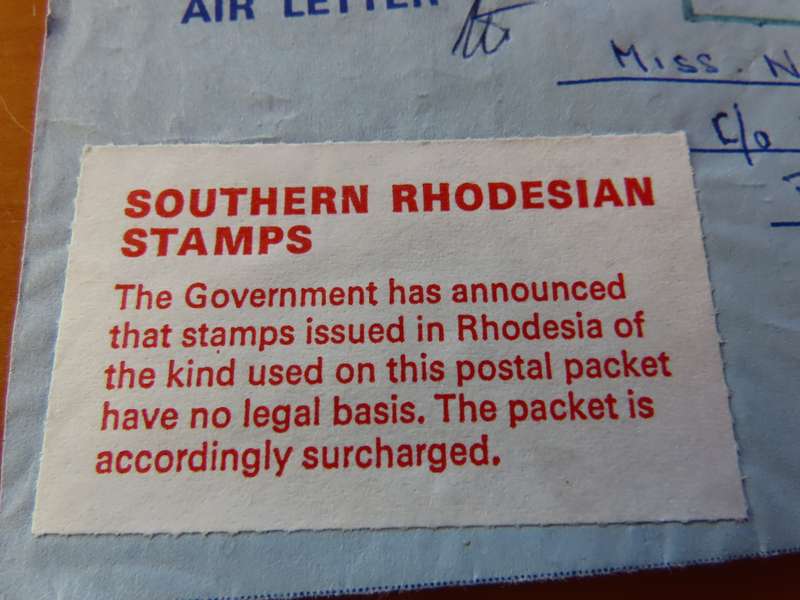 Rhodesia - Letter Front Rhodesia to the United Kingdom with 11d to pay UK stamps