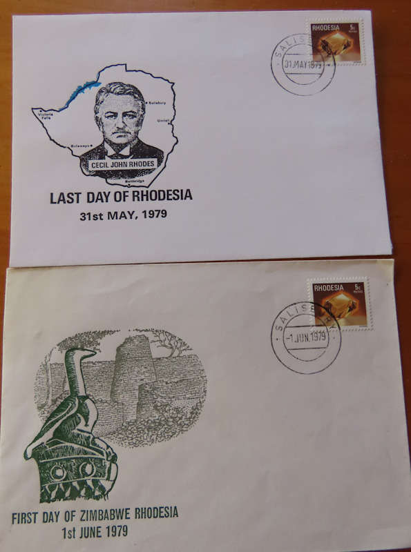 Rhodesia - Last Day Rhodesia 31st May 1979 - First Day Zimbabwe Rhodesia 1st June 1979 -1st Election