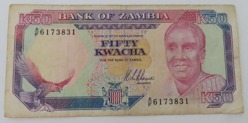 Zambia - Bank of Zambia - 50 Kwacha Note - 1989 Issue - VF - EF