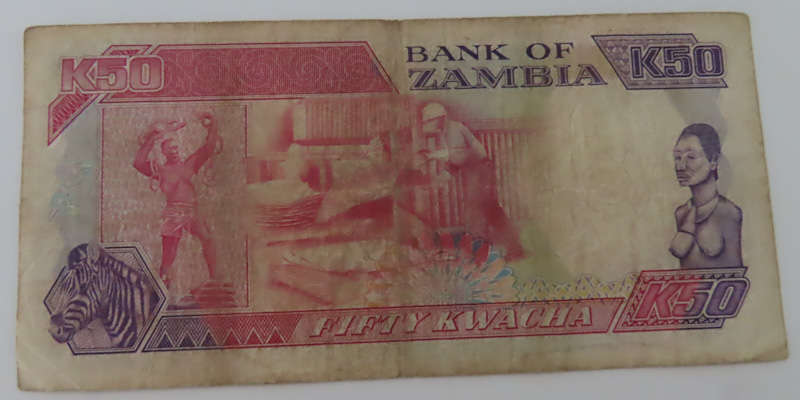 Zambia - Bank of Zambia - 50 Kwacha Note - 1989 Issue - VF - EF