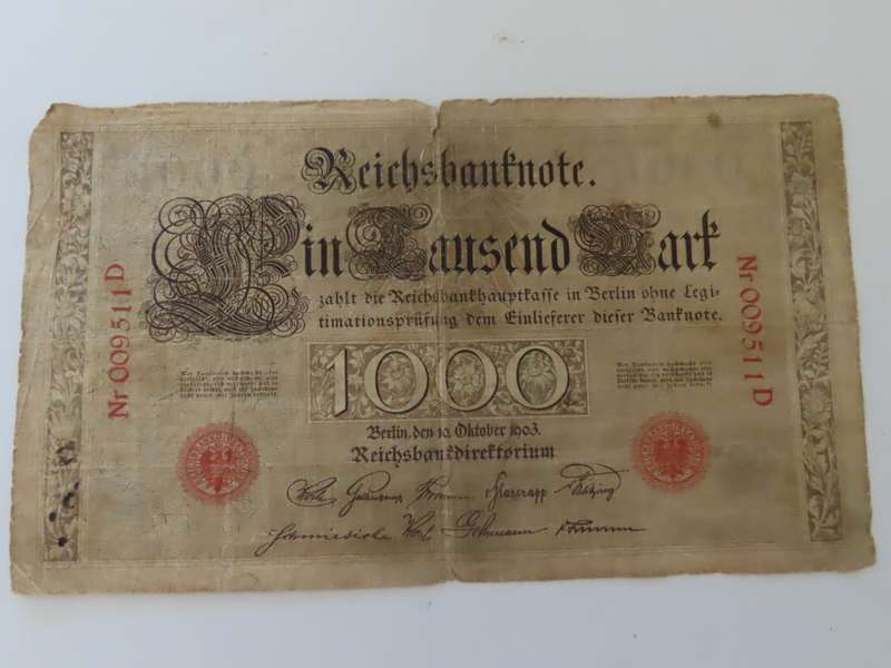 Germany - 1000 Mark 10 April 1910 - VF -6 Digit #