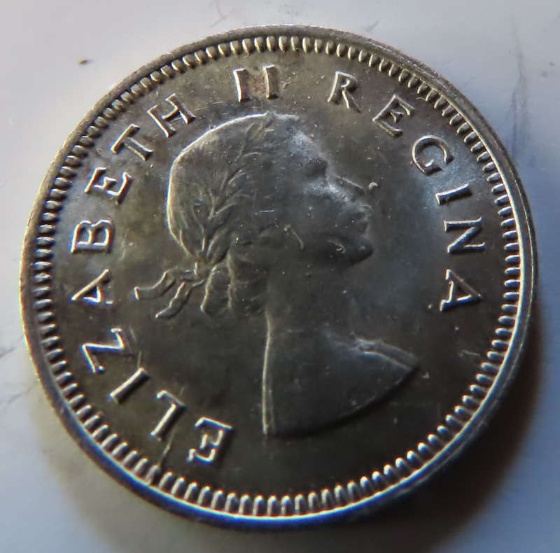 South Africa -.500 Silver Coin 3d - 1956
