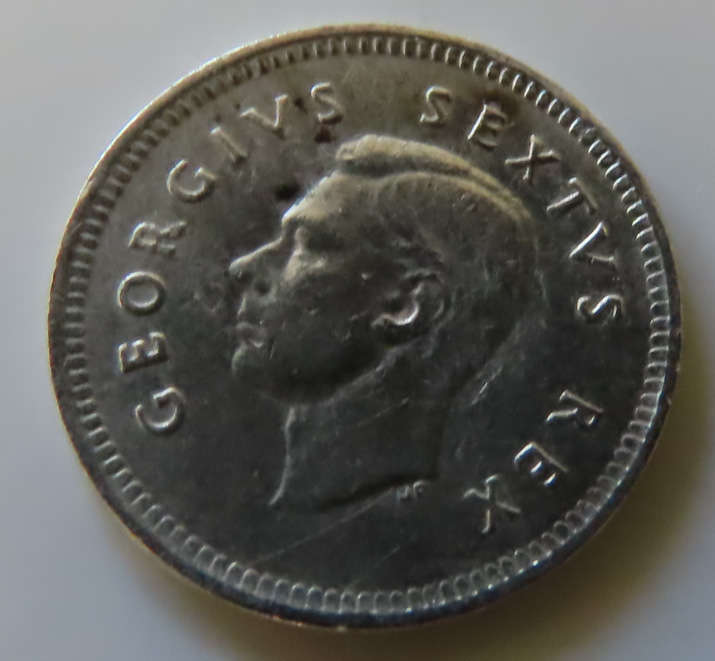 South Africa -.800 Silver Coin 3d - 1948