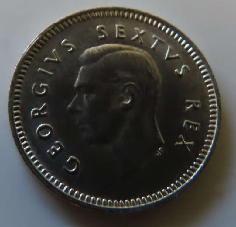 South Africa -.800 Silver Coin 3d - 1949