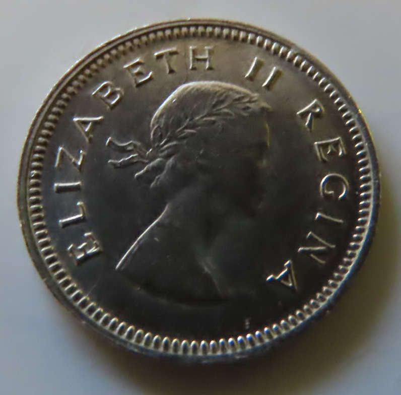 South Africa -.500 Silver Coin 3d - 1955