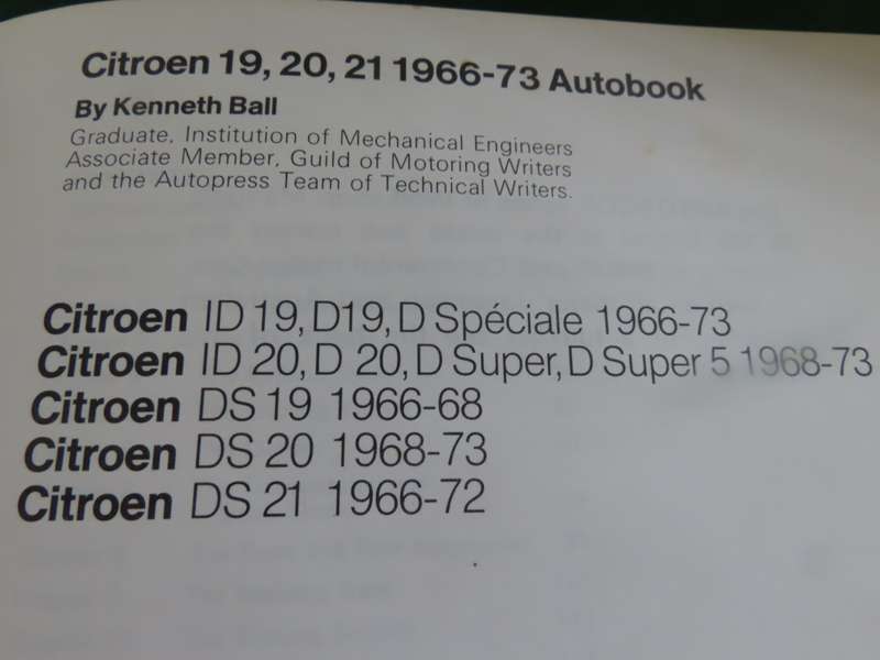 Citroen - ID,D,DS, 19,20,21, D Special Super, D Super 5 - 1966-73 Autobooks - Owners Workshop Manual