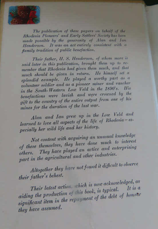 Rhodesia - The Pioneer Volume 1 and Experiences of Rhodesia's Pioneer Women Books