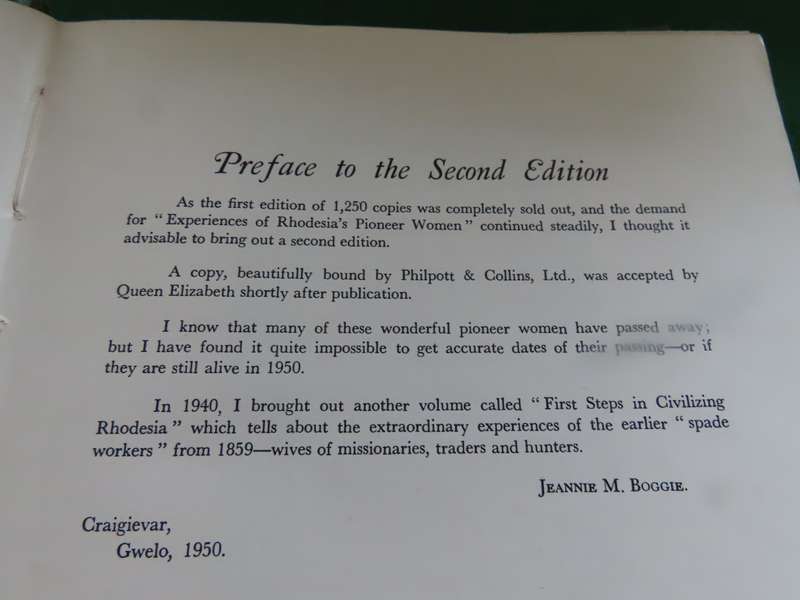 Rhodesia - The Pioneer Volume 1 and Experiences of Rhodesia's Pioneer Women Books