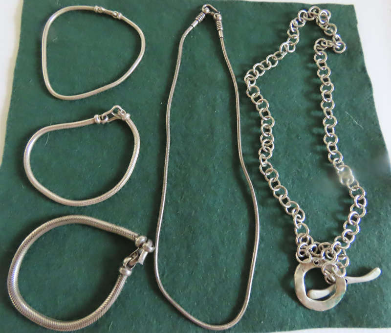 Costume Jewellery - 3 Bracelets 2 Necklaces