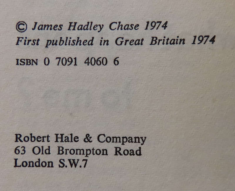 James Hadley Chase - Hardback book with Dust wrapper - Knock Knock Who's There