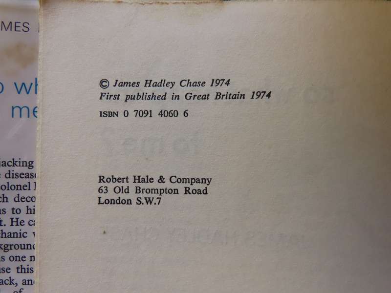 James Hadley Chase - Hardback book with Dust wrapper - So What Happens To Me