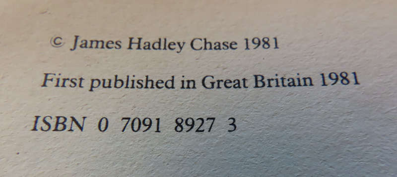 James Hadley Chase - Hardback book with Dust wrapper - Hand Me a Fig Leaf