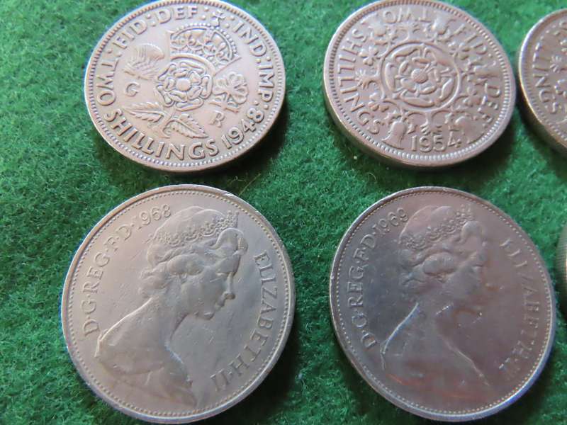 Great Britain - Job Lot of Fifteen  2/- (Florin) Coins - Dates as shown
