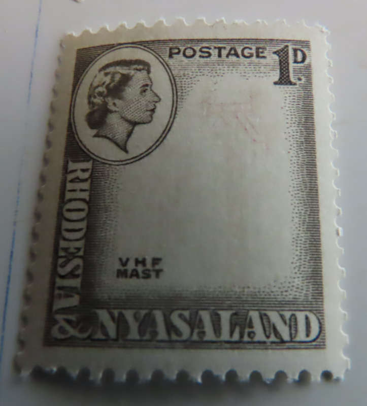 Stamps - Rhodesia and Nyasaland 1d Red Centre Omitted