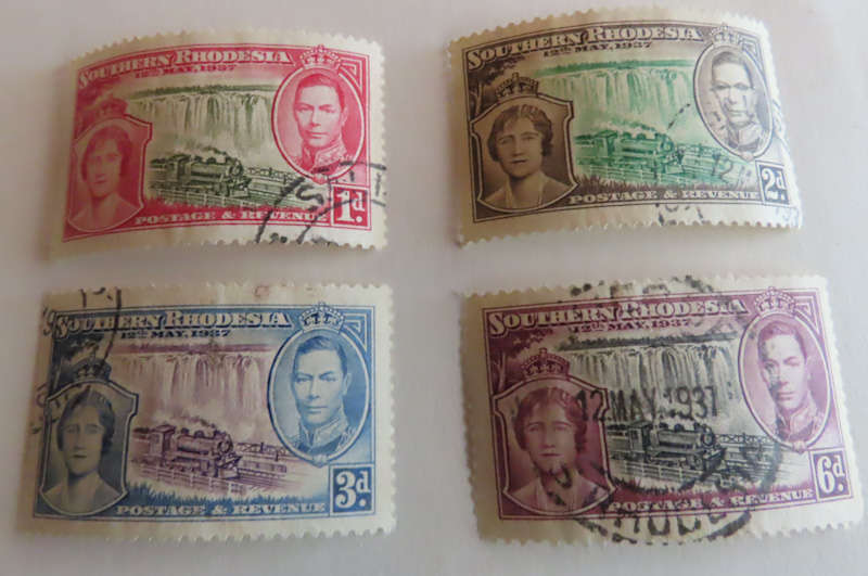 Stamps - Southern Rhodesia - George V Silver Jubilee and George VI Coronation Used