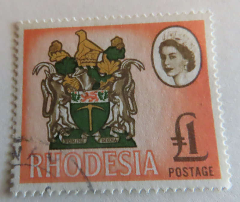 Stamps - Rhodesia - 5/-, 10/- and £1 Mardon ? Used