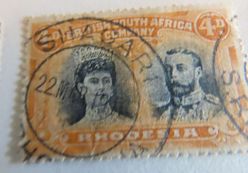 Stamps -British South Africa Company -Rhodesia - Double Heads Scarce Postmarks