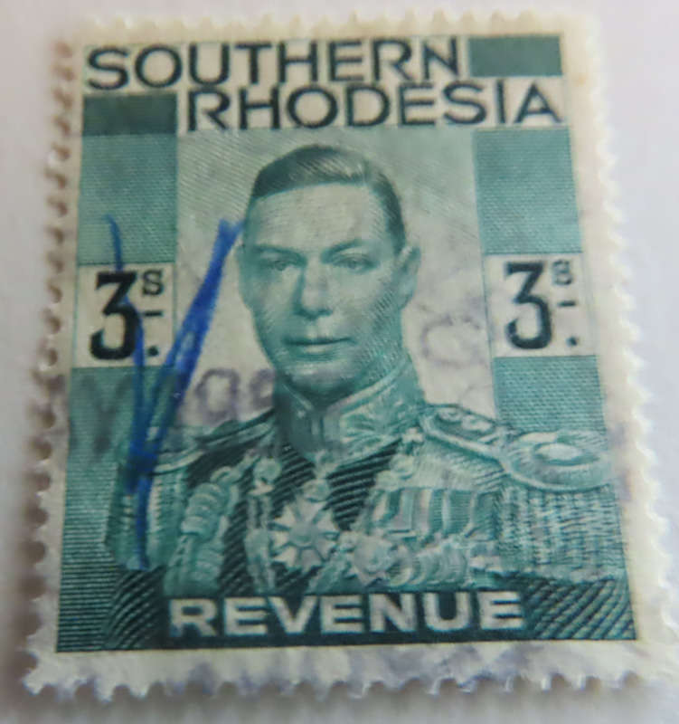 Stamps - Southern Rhodesia Revenue 3/-, 10/- , £1 Used