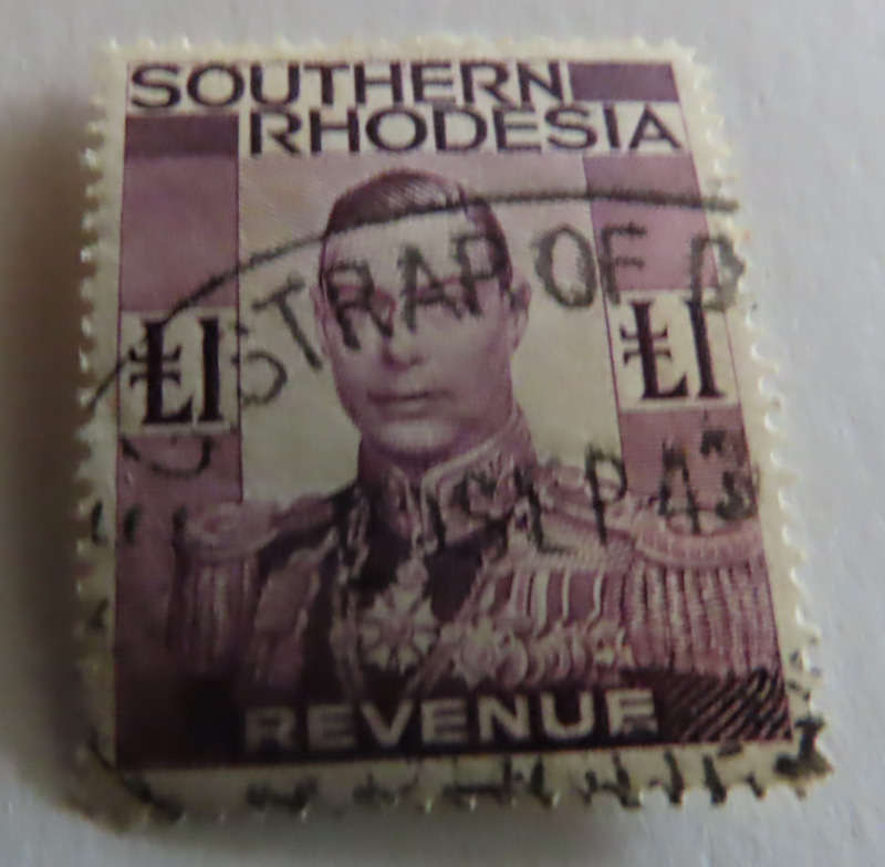 Stamps - Southern Rhodesia Revenue 3/-, 10/- , £1 Used