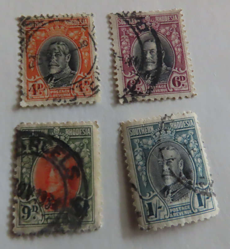 Stamps - Southern Rhodesia 1931-1937 4d, 6d, 9d and 1/- Used