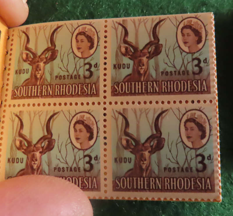 Stamps - Southern and Northern Rhodesia 1964 Booklets N. Rhodesia inverted pane
