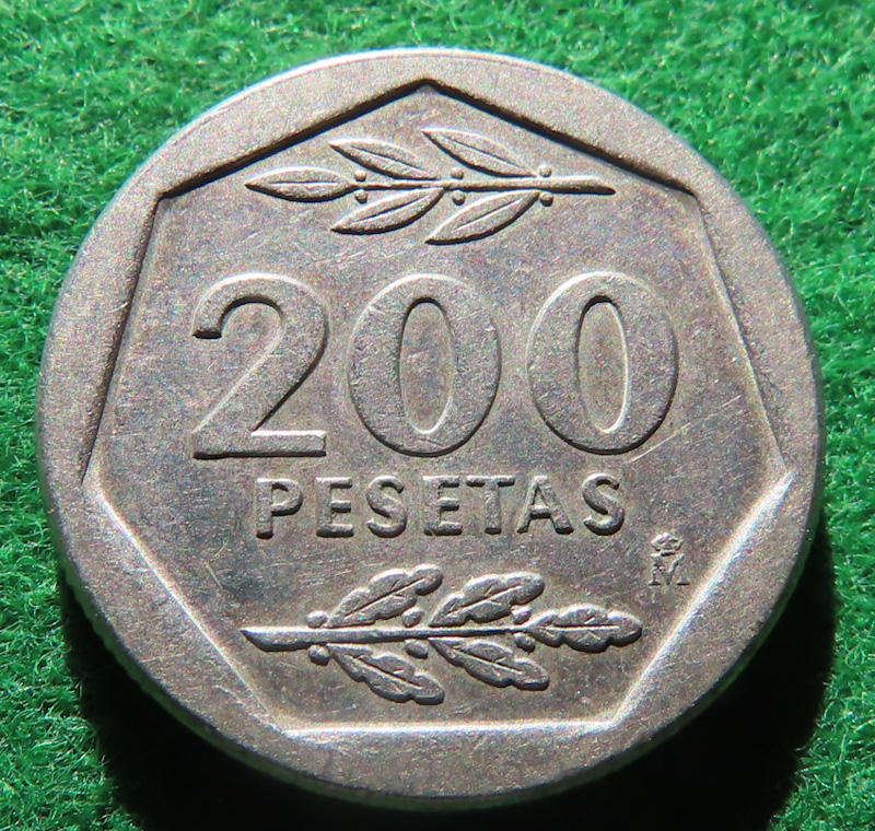Spain - 1987 200 Pesetas - Mintage 60,000 - Scarce Coin - Cheapest - $40 VF20