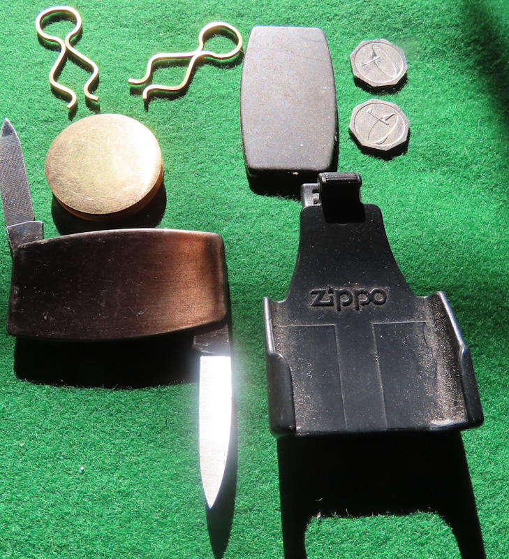 Zippo - Key Ring, Golf Marker, Money Clip with Knives and Zippo Lighter Holder - Genuine Zippo
