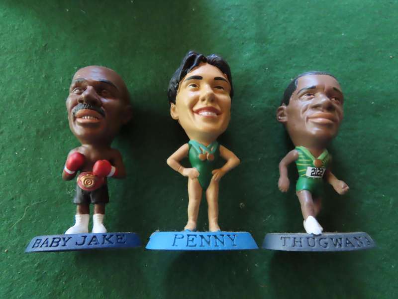 South Africa - 6 Vintage Sportsmen in Rubber Models