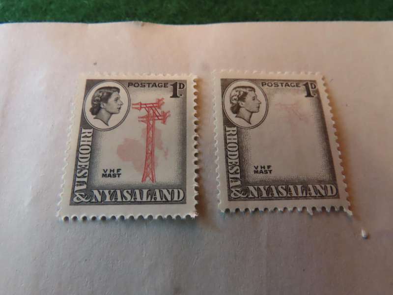 Rhodesia and Nyasaland - 1959 Definitive Set - 1d Stamp - Centre Omitted - MNH