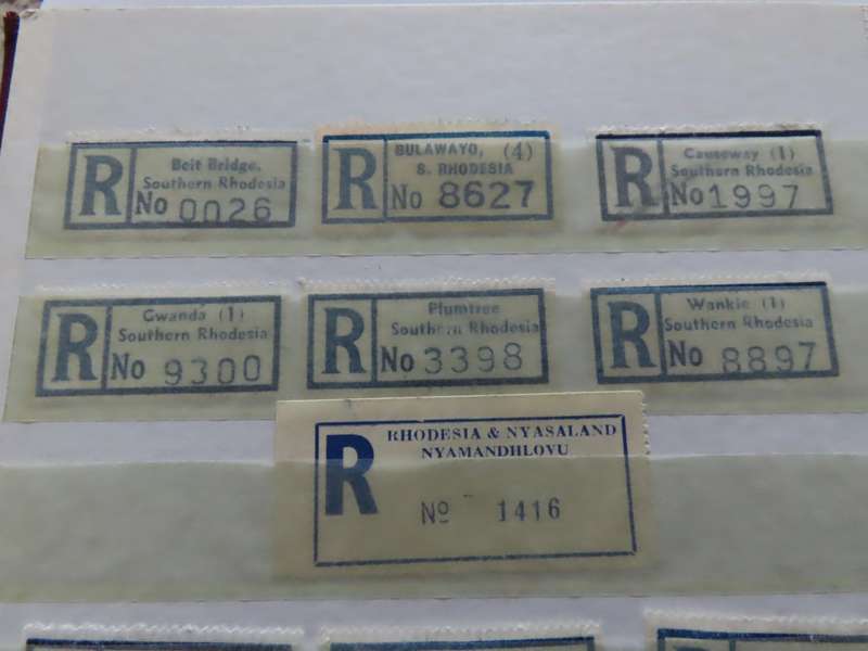 Rhodesia - Rhodesia Cities and Towns Registration Labels