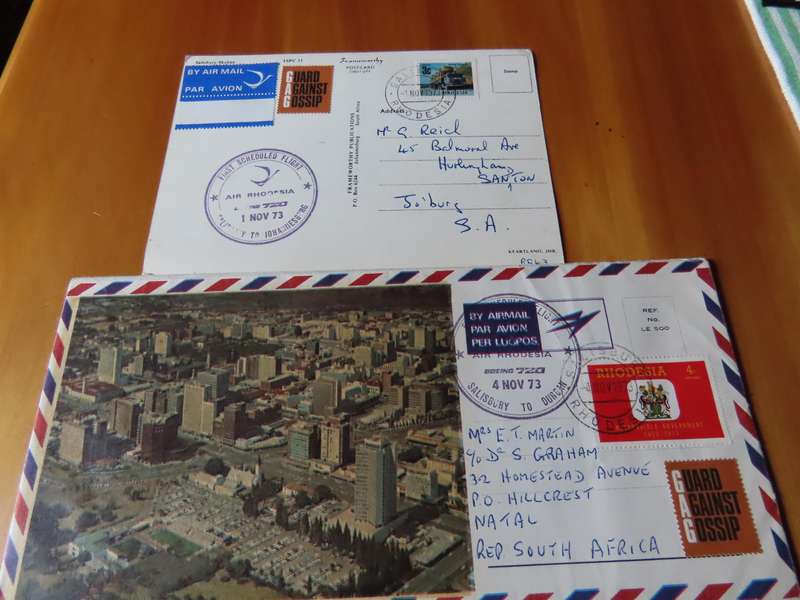 Stamps - Rhodesia - Air Rhodesia - 2 First Flights